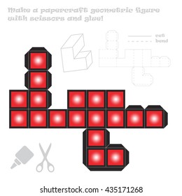 Make the 8 out of 9 paper craft geometric figure with scissors and glue!