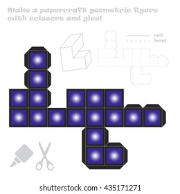 Make the 8 out of 9 paper craft geometric figure with scissors and glue!