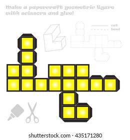 Make the 8 out of 9 paper craft geometric figure with scissors and glue!