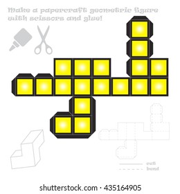 Make the 9 out of 9 paper craft geometric figure with scissors and glue!