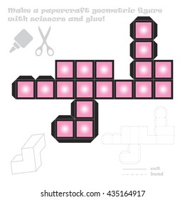 Make the 9 out of 9 paper craft geometric figure with scissors and glue!