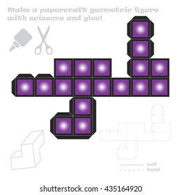 Make the 9 out of 9 paper craft geometric figure with scissors and glue!