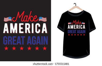 Haz de América grande otra vez diseño vectorial de camisetas de tipografía.