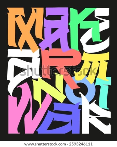 Make Art not war, hand drawn inspiration lettering colored quote