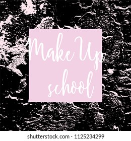 Make up artist banner, header or business card template with pastel blush texture.