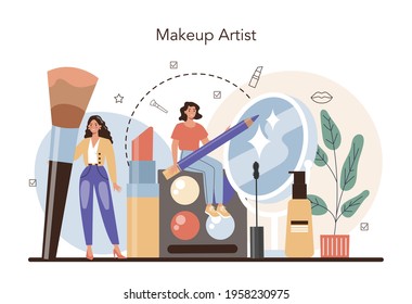 Make up artist concept. Professional artist doing a beauty procedure