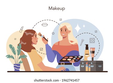 Make up artist concept. Professional artist doing a beauty procedure