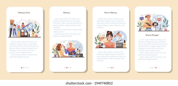 Erstellen Sie ein Banner-Set für mobile Applikationen von Künstlern. Professioneller Künstler