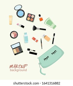 Make up background with flat design Vector