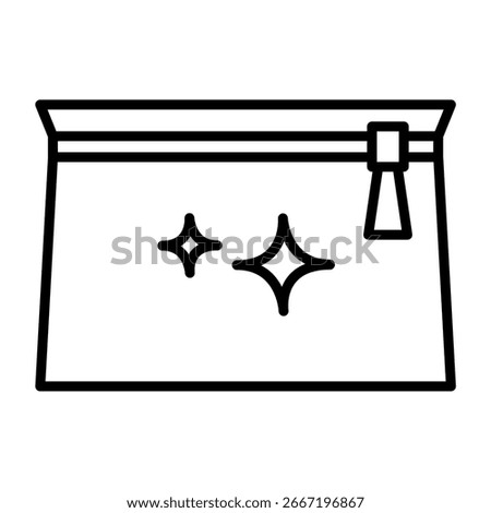 Make Up Bag Pouch Skin Care Beauty Cosmetic Line Art Icon