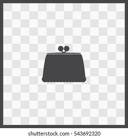 Make up bag vector icon. Isolated illustration. Business picture.