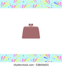 Make up bag vector icon on white background. Isolated illustration. Business picture.