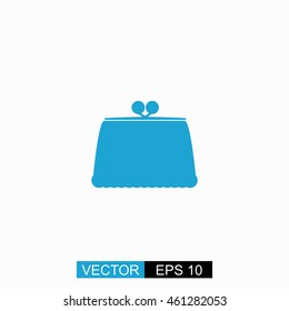 Make up bag vector. Isolated blue icon on white background.
