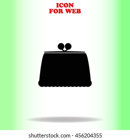 Make up bag web icon. Black illustration on white background