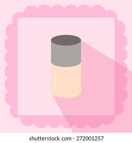 make up base foundation flat icon on pink background