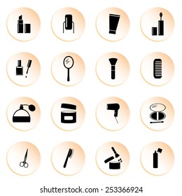 Make up and beauty icon set