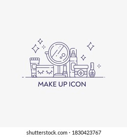Make up beauty tools icon . Isolated on white background