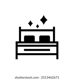 Make the bed icon on white background. Eps 10.
