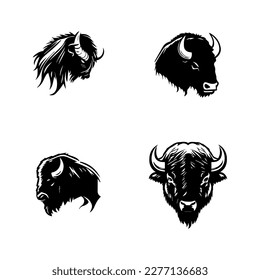 Make a bold statement with our buffalo head logo collection. Hand drawn with intricate details, these illustrations are sure to add a touch of power and strength to your project