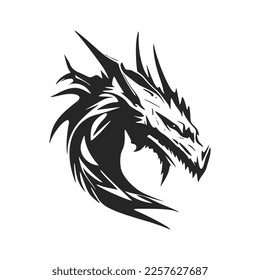 Make a bold statement with our striking, black and white, elegant dragon head logo.