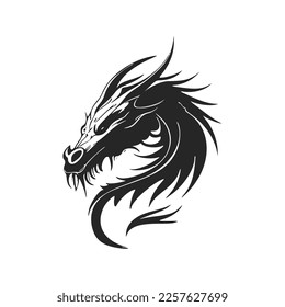 Make a bold statement with our striking black and white, clean and minimalist dragon head logo.