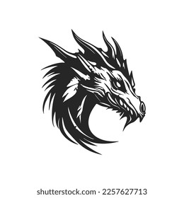 Make a bold statement with our striking black and white, clean and minimal dragon logo.