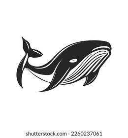 Make a bold statement with our striking, black and white, elegant whale logo.