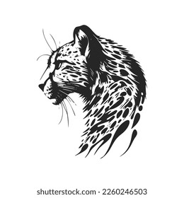 Make a bold statement with our striking, black and white, minimalistic spotted gypard logo.