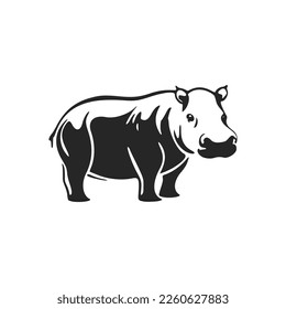 Make a bold statement with our striking black and white hippo logo.