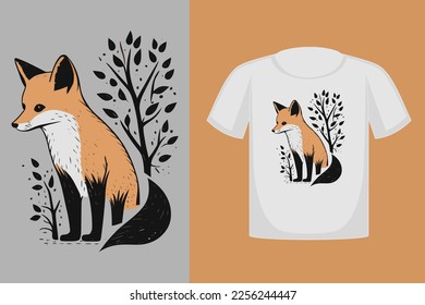 "Haz una declaración audaz con nuestro exclusivo diseño de camisetas de zorro. Con una fuerte ilustración de zorro, esta camisa es perfecta para los amantes de la naturaleza y los amantes de los animales. Fabricado con materiales suaves y cómodos, y