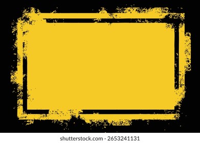 Make a bold statement with this eye-catching yellow and black grunge frame. The high-contrast colors and rough, textured edges ensure your message or design will stand out and grab attention.