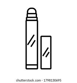 make up bright lipstick line style icon vector illustration design