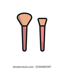 Make up brush beauty icon vector basic design simple and modern concept graphic