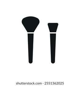 Make up brush beauty icon vector basic design simple and modern concept graphic