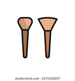 Make up brush beauty icon vector basic design simple and modern concept graphic