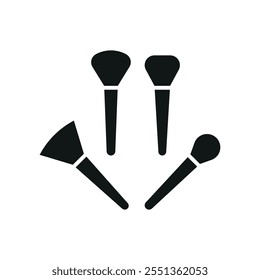 Make up brush beauty icon vector basic design simple and modern concept graphic