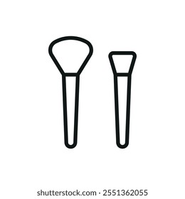 Make up brush beauty icon vector basic design simple and modern concept graphic