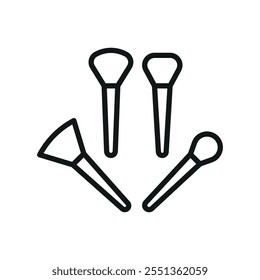 Make up brush beauty icon vector basic design simple and modern concept graphic