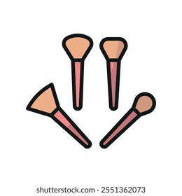 Make up brush beauty icon vector basic design simple and modern concept graphic