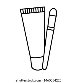 make up brush and bright drawing