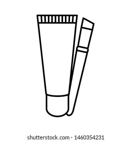make up brush and bright drawing