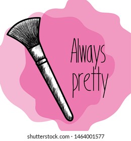 make up brush drawing icon
