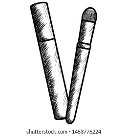 make up brush and eyelash drawing icon