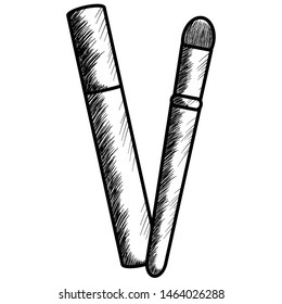 make up brush and eyelash drawing icon