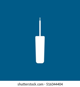 Make Up Brush Flat Icon On Blue Background