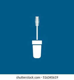 Make Up Brush Flat Icon On Blue Background