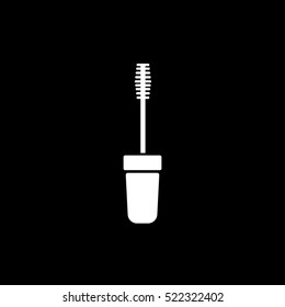 Make Up Brush Flat Icon On Black Background