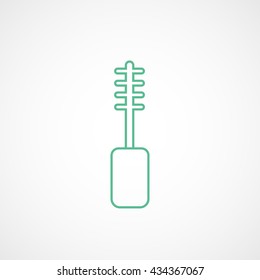 Make Up Brush Green Line Icon On White Background