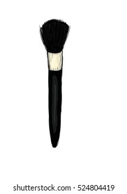 Make up brush hand drawn black