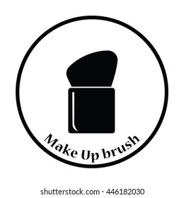 Make Up brush icon. Thin circle design. Vector illustration.